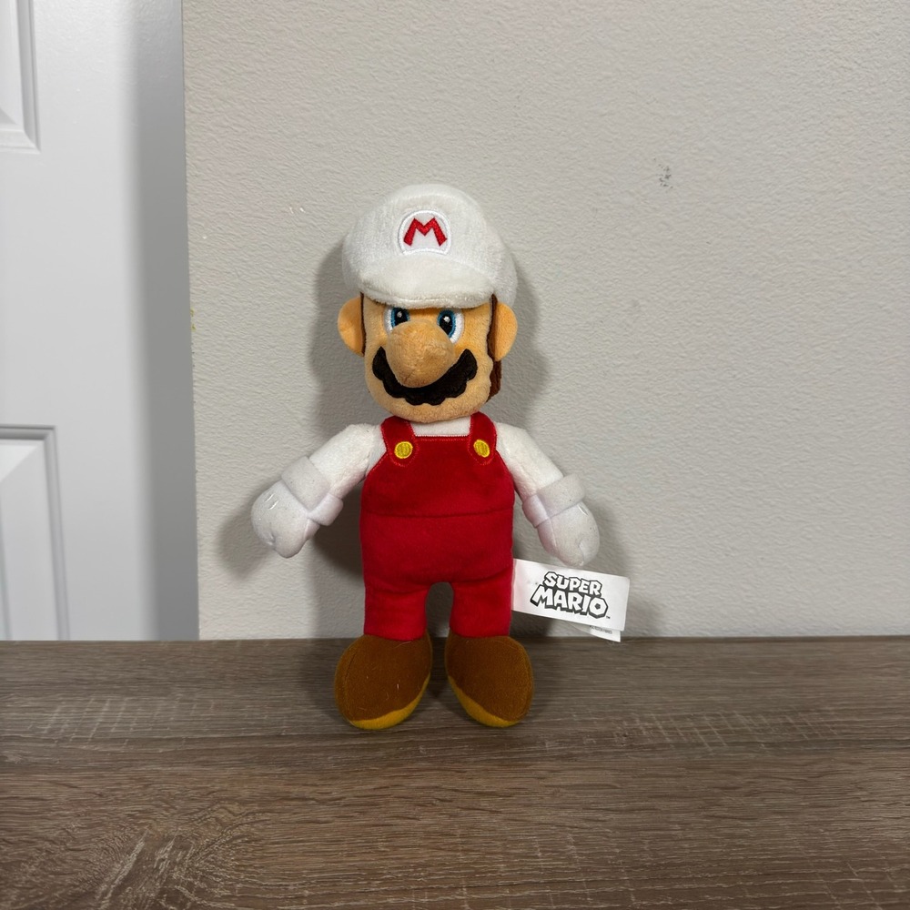 Nintendo Super Mario Fire Mario Plush Jakks Pacific 9 Inch Red White Toy 2021